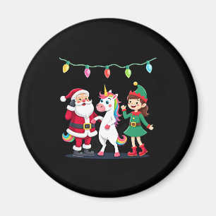 Dabbing Weihnachtsmann Elf Einhorn Weihnachten Kin Magnet