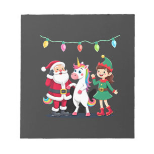 Dabbing Weihnachtsmann Elf Einhorn Weihnachten Kin Notizblock