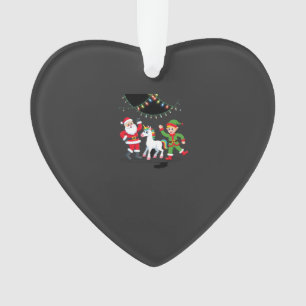 Dabbing Weihnachtsmann Elf Einhorn Weihnachten Kin Ornament