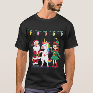Dabbing Weihnachtsmann Elf Einhorn Weihnachten Kin T-Shirt