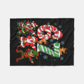 Dabbing Weihnachtsmann Elf Freunde Weihnachten Jun Fleecedecke (Vorderseite (Horizontal))