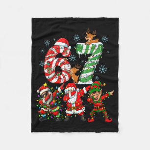 Dabbing Weihnachtsmann Elf Freunde Weihnachten Jun Fleecedecke