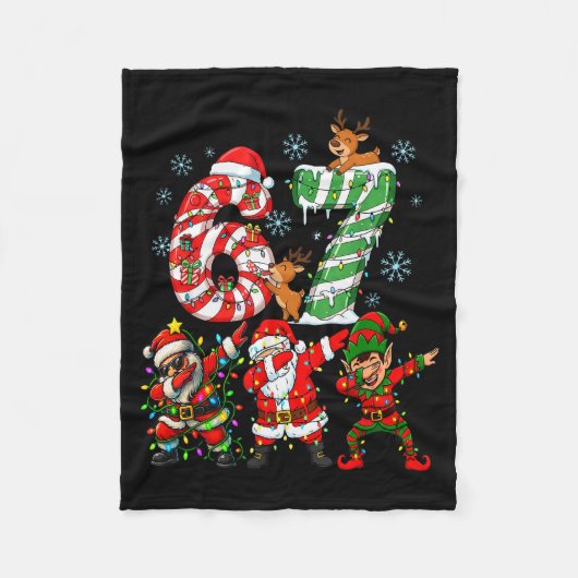Dabbing Weihnachtsmann Elf Freunde Weihnachten Jun Fleecedecke (Vorderseite)