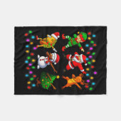 Dabbing Weihnachtsmann Elf Freundschaft Weihnachte Fleecedecke (Vorderseite (Horizontal))