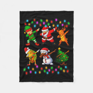 Dabbing Weihnachtsmann Elf Freundschaft Weihnachte Fleecedecke