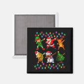 Dabbing Weihnachtsmann Elf Freundschaft Weihnachte Magnet (Vorderseite/Rückseite)