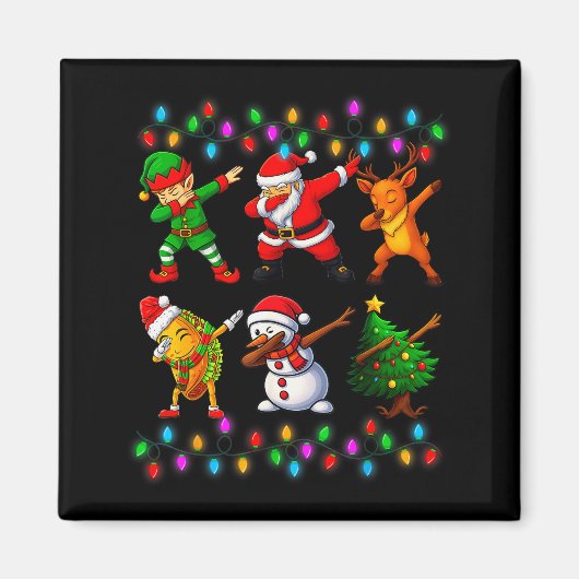 Dabbing Weihnachtsmann Elf Freundschaft Weihnachte Magnet (Vorne)