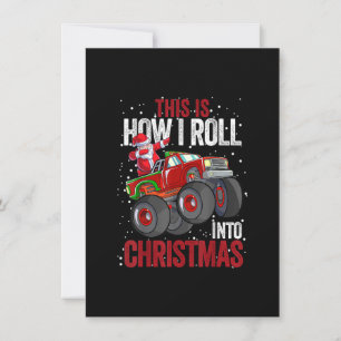 Dabbing Weihnachtsmann Monster Truck Jungen Weihna Einladung