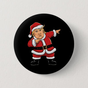 Dabbing Weihnachtsmann Trump Weihnachtsbeleuchtung Button