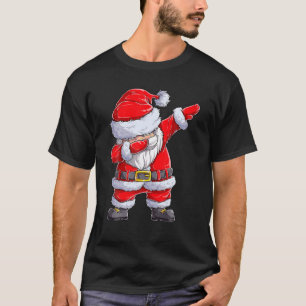 Dabbing Weihnachtsmann Weihnachtsbaum Lichter Xmas T-Shirt