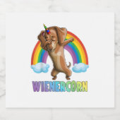 Dabbing Weinercorn Dackel Halloween Funny Dab D Schaumweinetikett (Einzelnes Label)