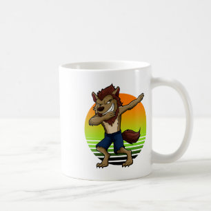 Dabbing Werewolf Retro Sunset Halloween Jungs Kind Kaffeetasse