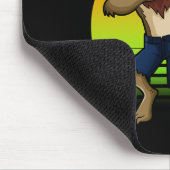 Dabbing Werewolf Retro Sunset Halloween Jungs Kind Mousepad (Ecke)