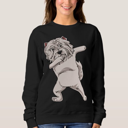 Dabbing West Highland White Terrier Sweatshirt (Vorderseite)
