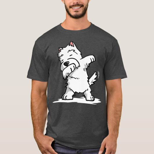 Dabbing Westie Funny West Highland White Terrier T-Shirt (Vorderseite)
