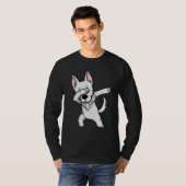 Dabbing White German Shepherd Dog Dab Dance T-Shirt (Vorne ganz)