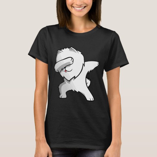 Dabbing White Spitz T-Shirt (Vorderseite)