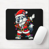Dabbing Wolf Lights Santa Xmas Girls Boys Kids Chr Mousepad (Mit Mouse)