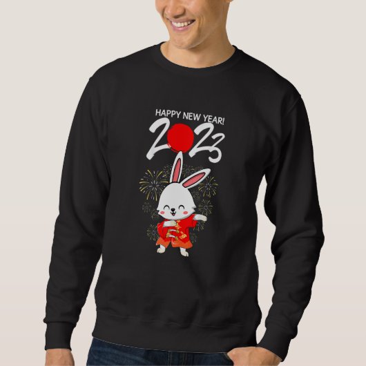 Dabbing Year Of The Rabbit Happy Chinese New Year Sweatshirt (Vorderseite)