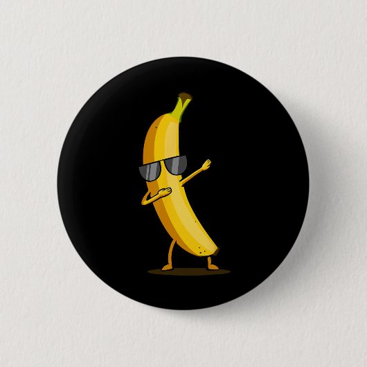 Dabbing Yellow Banana - Dab Funny Dancing Frucht Button (Vorderseite)