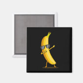 Dabbing Yellow Banana - Dab Funny Dancing Frucht Magnet (Vorderseite/Rückseite)