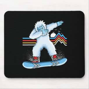 Dabbing Yeti Vintage Sonnenuntergang Snowboarden R Mousepad
