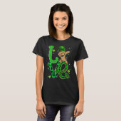 Dabbing Yorkie Dog LOVE Shamrock St Patrick's Day T-Shirt (Vorne ganz)