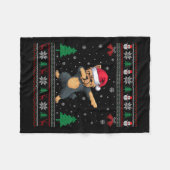Dabbing Yorkie Dog Weihnachtsmannmütze Boys Girls Fleecedecke (Vorderseite (Horizontal))