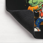 Dabbing Zombie Playing Badminton Halloween Badmint Mousepad (Ecke)
