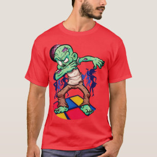 Dabbing Zombie tanzende Horror Kreatur Halloween T-Shirt
