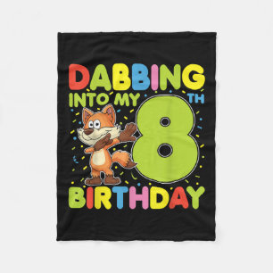 Dabbing Zu Meinem 8. Geburtstag Fuchs Acht Jahre A Fleecedecke