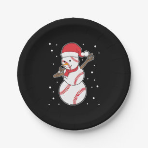 Dabing Baseball Snowman Weihnachtsfeiertag Pappteller