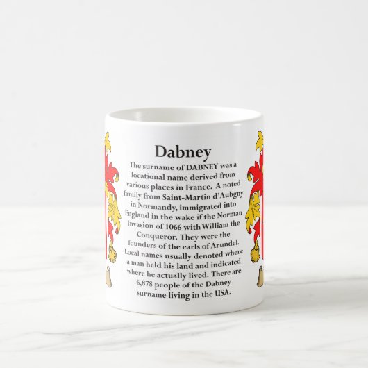Dabney Familien-Wappen Kaffeetasse (Mittel)
