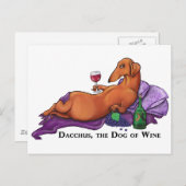 Dacchus Dog Wine Postkarte (Vorne/Hinten)