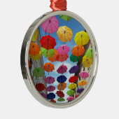 Dach aus Regenschirmen Silbernes Ornament (Rechts)