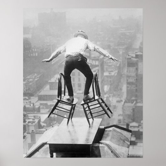 Dach-Balanceakt, 1910. Vintage Foto Poster (Vorne)