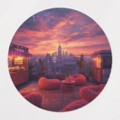 Dach Beats und Sonnenuntergänge Leckereien Etiketten (Design 1)