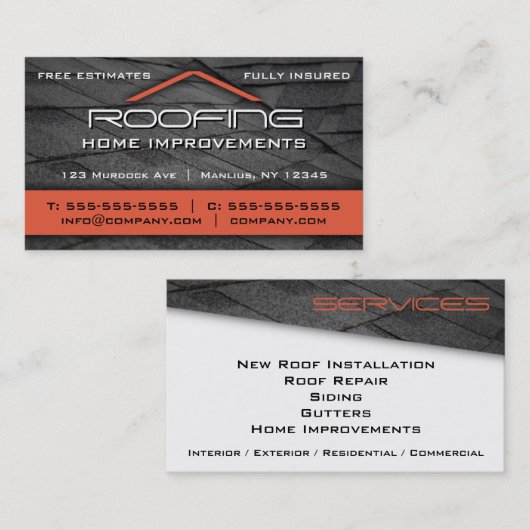 Dach Berufliche Visitenkarte Orange (Vorne/Hinten)