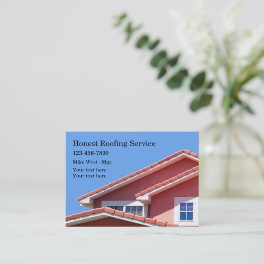 Dach Berufliche Visitenkarten Visitenkarte (Stehend Vorderseite)