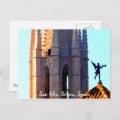 Dach der Kathedrale Sant Feliu, Girona, Spanien Postkarte (Vorne/Hinten)
