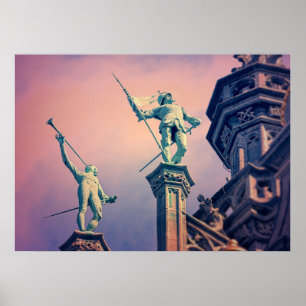 Dach der Maison du Roi auf dem Grand Place in Brüs Poster