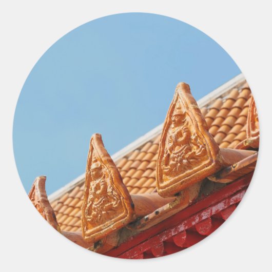 Dach des buddhistischen Tempels in Thailand Runder Aufkleber (Vorderseite)