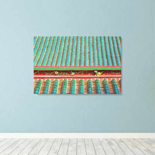 Dach Detail des Südputuo-Tempels Leinwanddruck (Insitu (Holzboden))