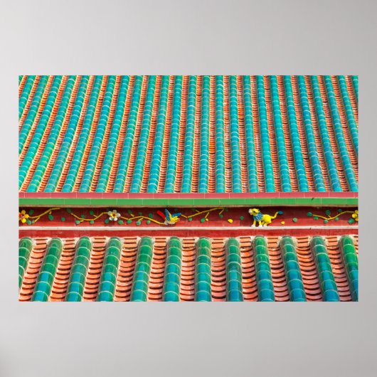 Dach Detail des Südputuo-Tempels Poster (Vorne)