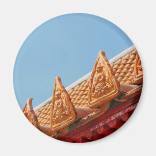 Dach eines buddhistischen Tempels in Thailand Reis Magnet