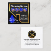 Dach-Gebäude-Plumbing-Icons Quadratische Visitenkarte (Vorne/Hinten)