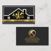 Dach-Gebäude Rahmen Golden Handyman Tools Visitenkarte (Vorne/Hinten)