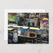 Dach Grafitti in New York City Postkarte (Vorne/Hinten)
