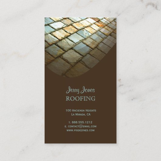 Dach, Schieferdach, Foto Visitenkarte (Rückseite)