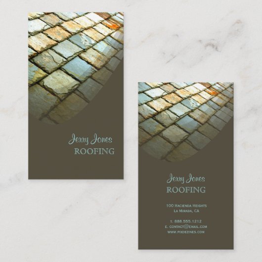 Dach, Schieferdach, Foto Visitenkarte (Vorne/Hinten)